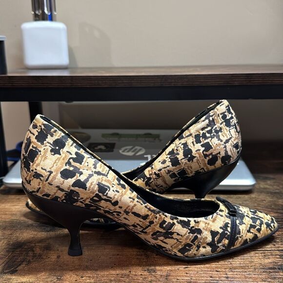 Prada black and brown print heels size 36.5 EU (6.5 US) - Picture 7 of 12